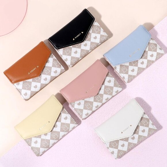 Cute Rabbit Slim Wallet Faux Leather Card Holder Coins for Girls and Women - Picture 6 of 6